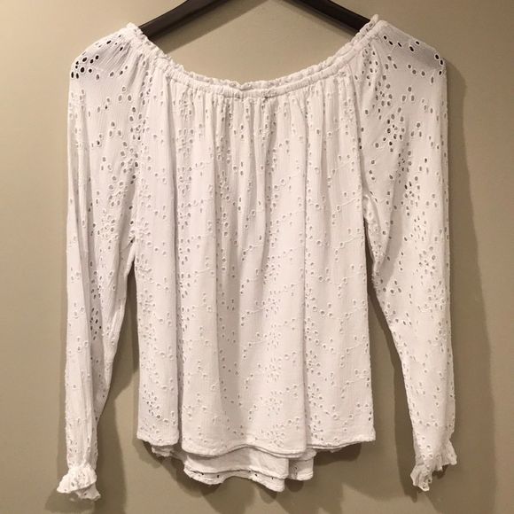 SANCTUARY White Eyelet Oversized Peasant Top - Picture 6 of 9